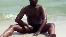 jerking off at the beach