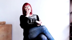 Smoking redhead