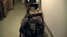 Rubberboy in Bondage for the night