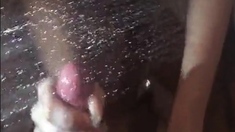 Long Nails Play With Cock And Blowjob Under The Shower