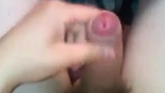 Boy wanking his uncut cock