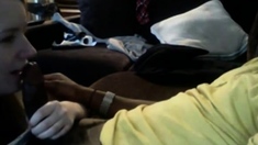 Blonde Blows Her Friend's Big Black Dick