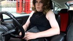 Sexy Transvestite Masturbating Out Side The Post Office