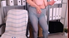 Webcam Woman in Grey Pantyhose