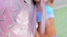 Attractive Blonde Big Johnson Sheboy Masturbating