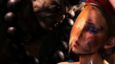 Akuma gives the Street Fighter ladies a taste of defeat.