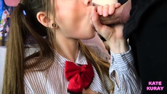 Amateur teen blowjob and cumshot from a guy
