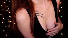Amateur redhead masturbates then gives a blowjob