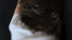 Pink labia close up of naive brunette