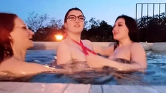 Outdoor sensual lesbian moment with teen beauties