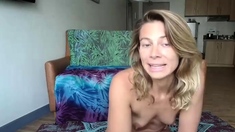 Blonde teen amateur teasing solo