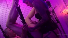 andsome Bryce touches his pierced nipples while stroking his XXL cockDI