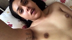Small titted brunette amateur anal nailed at home