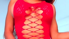 Busty Curly Brunette With Big Boobs Fucks On Couch