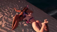 Hot 3D redhead licking a pussy while getting fucked