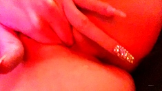 Pussy toying busty high heeled stunner solo pov masturbation