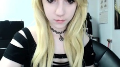 Curly Blonde Teen Records Solo Dildo Masturbation More at