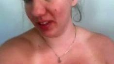 Busty Curly Brunette With Big Boobs Fucks On Couch