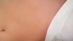 Pussy toying busty high heeled stunner solo pov masturbation