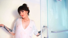 Wet T-Shirt Try-On Haul with a Stunning Tattooed Babe