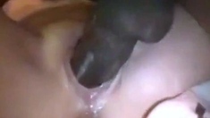 Sloppy Amateur Interracial Creampie with a BBC