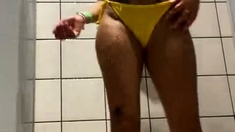 Amateur striptease and Solo masturbation
