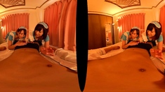 Bitch gives wam blowjob and handjob in pov scene