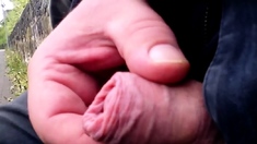 Outdoor Small Cock Masturbation Closeup