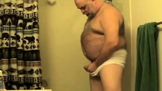 Daddy's Brief Shower Masturbation