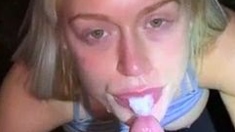 Slutty Blonde Sucks And Fucks Before Receiving Fat Cumshot