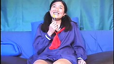 Cute Oriental Schoolgirl Reveals Her Sexy Body And Gets Fucked Hard By An Older Guy