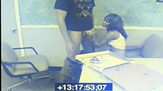 Spy Cam Films A Babe Giving Handjob And Making The Guy Cum In A Pizza