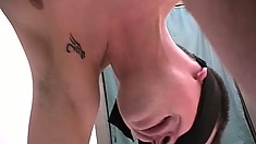Nice Guy With Black Bondage On His Eyes Gets Face-fucked Gently