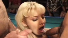 Candy Cotton And Tiffany Mason Working Their Sexy Lips On Huge Dicks