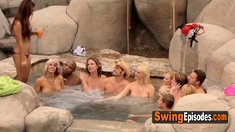 Softcore Threesome With A Sex Group Of Naughty Blonde Babes.