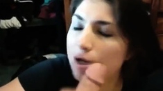 Perfect Cute Brunette Deepthroat And Swallow